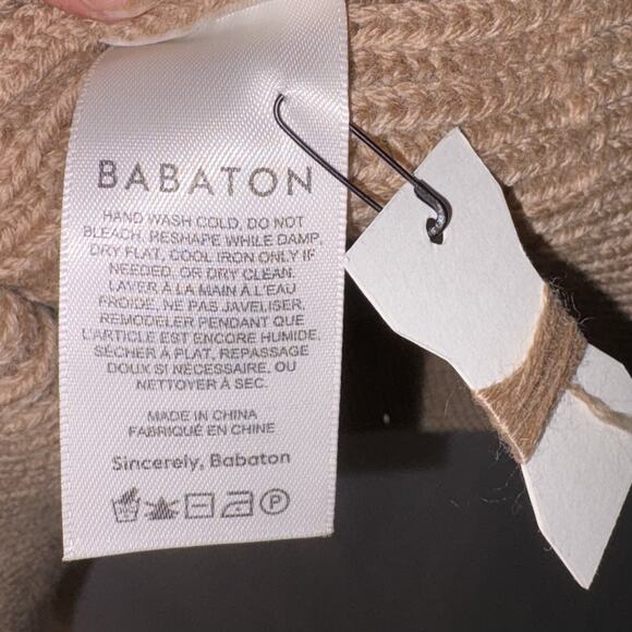 ARITZIA Babaton Roger Sweater In Heather Gold Camel V-neck MSRP $168 LARGE. NEW - Picture 9 of 11